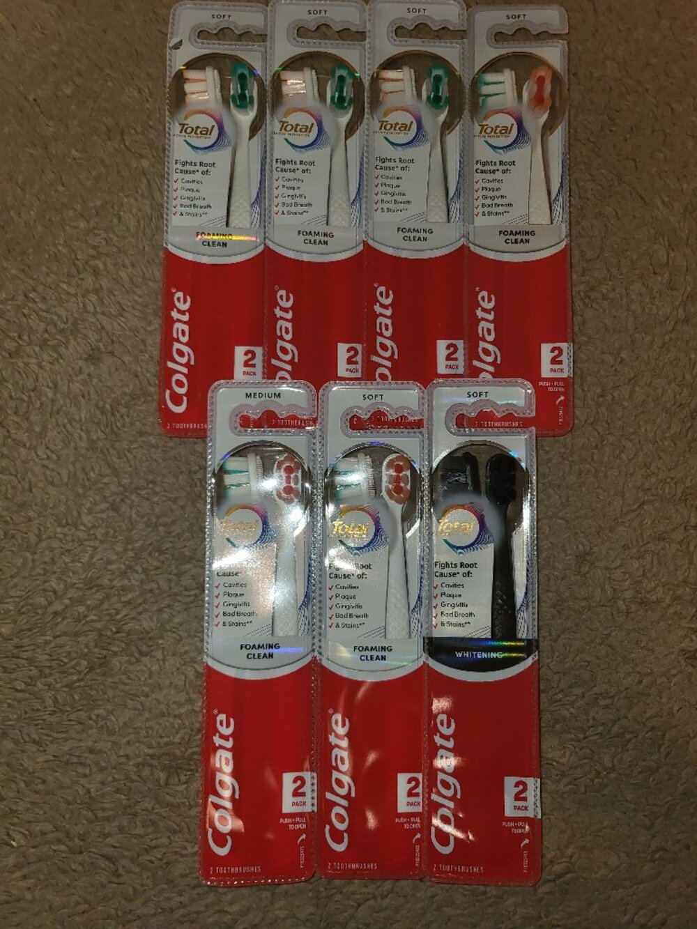 Colgate Total Toothbrush 2ct (7) Packs Total New Unopened